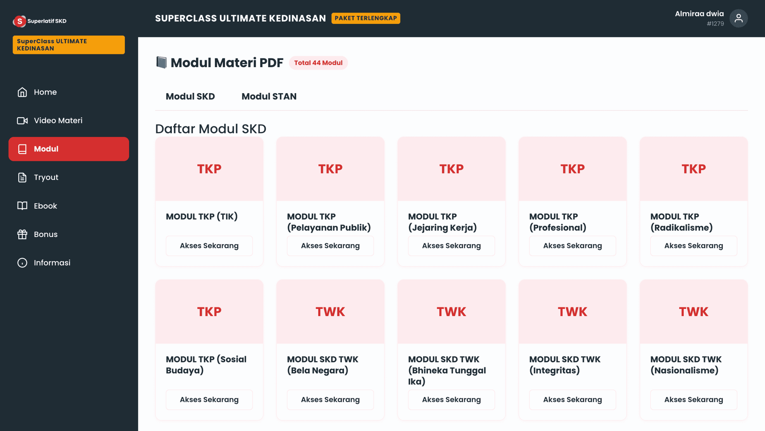 Screenshot LMS SuperClass Kedinasan 2