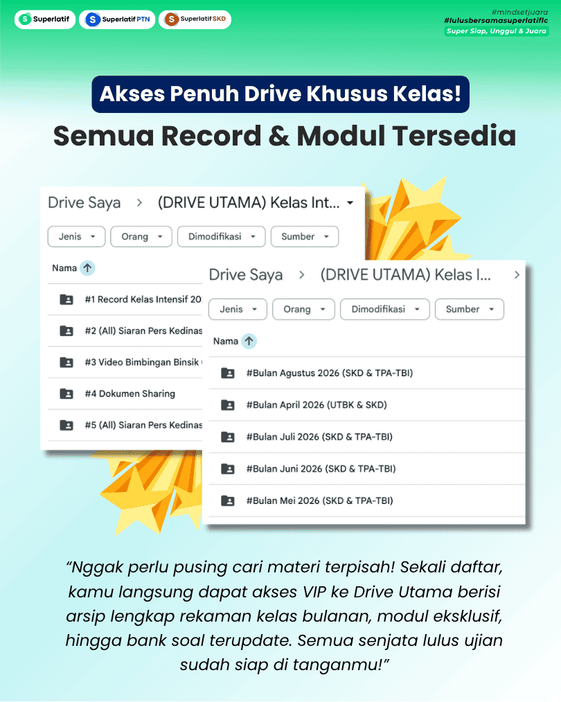 Akses materi kelas melalui Drive