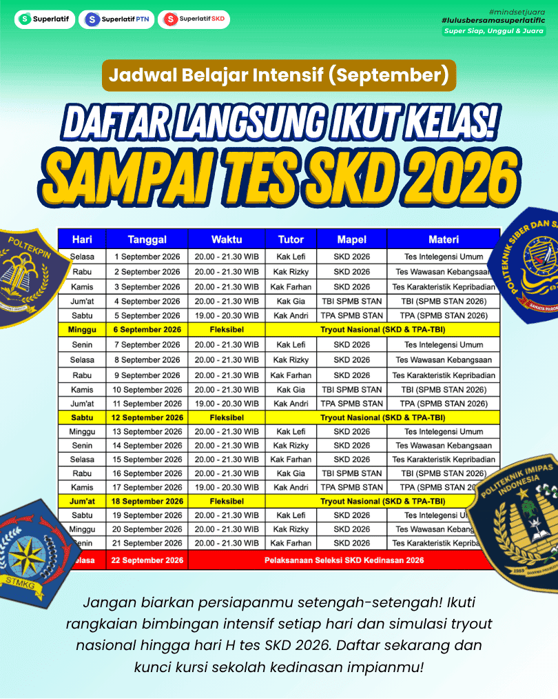 Jadwal Kelas Akselerasi September 2026